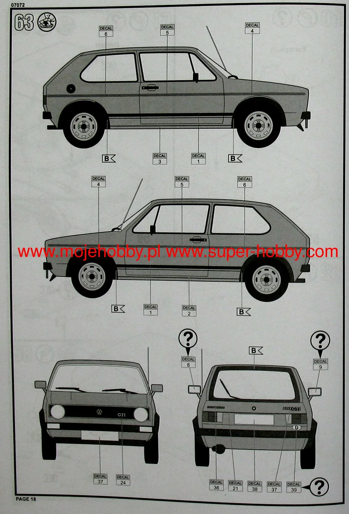 Revell 67072 Model Set VW Golf 1 GTI 10 Revell 67072 Model Set VW Golf 1 GTI - Image 10