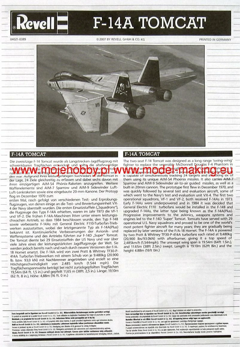 Revell 04021 F-14A Tomcat 9 Revell 04021 F-14A Tomcat - Image 9