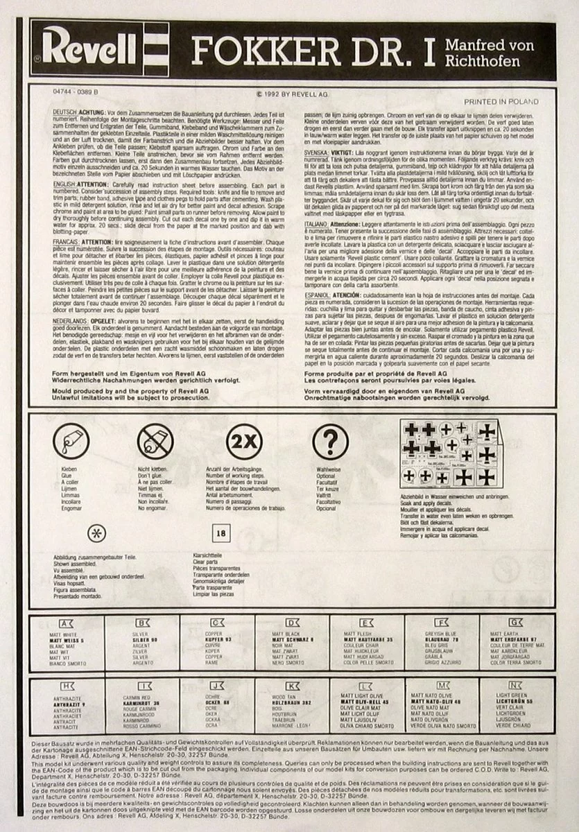 Revell 04744 Fokker Dr.I Richthofen 10 Revell 04744 Fokker Dr.I Richthofen - Image 10