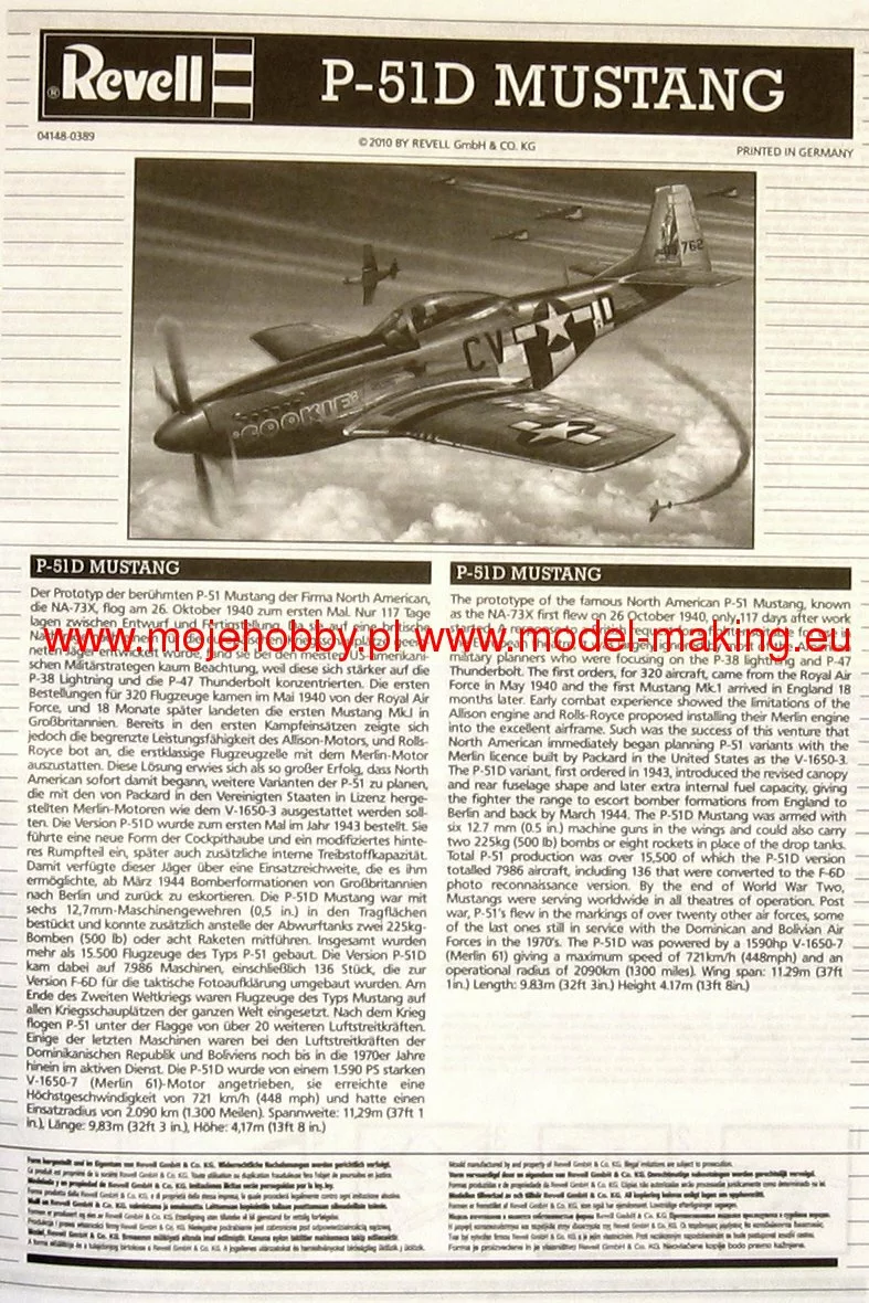 Revell 64148 North American P-51D Mustang (model Set) 10 Revell 64148 North American P-51D Mustang (model Set) - Image 10