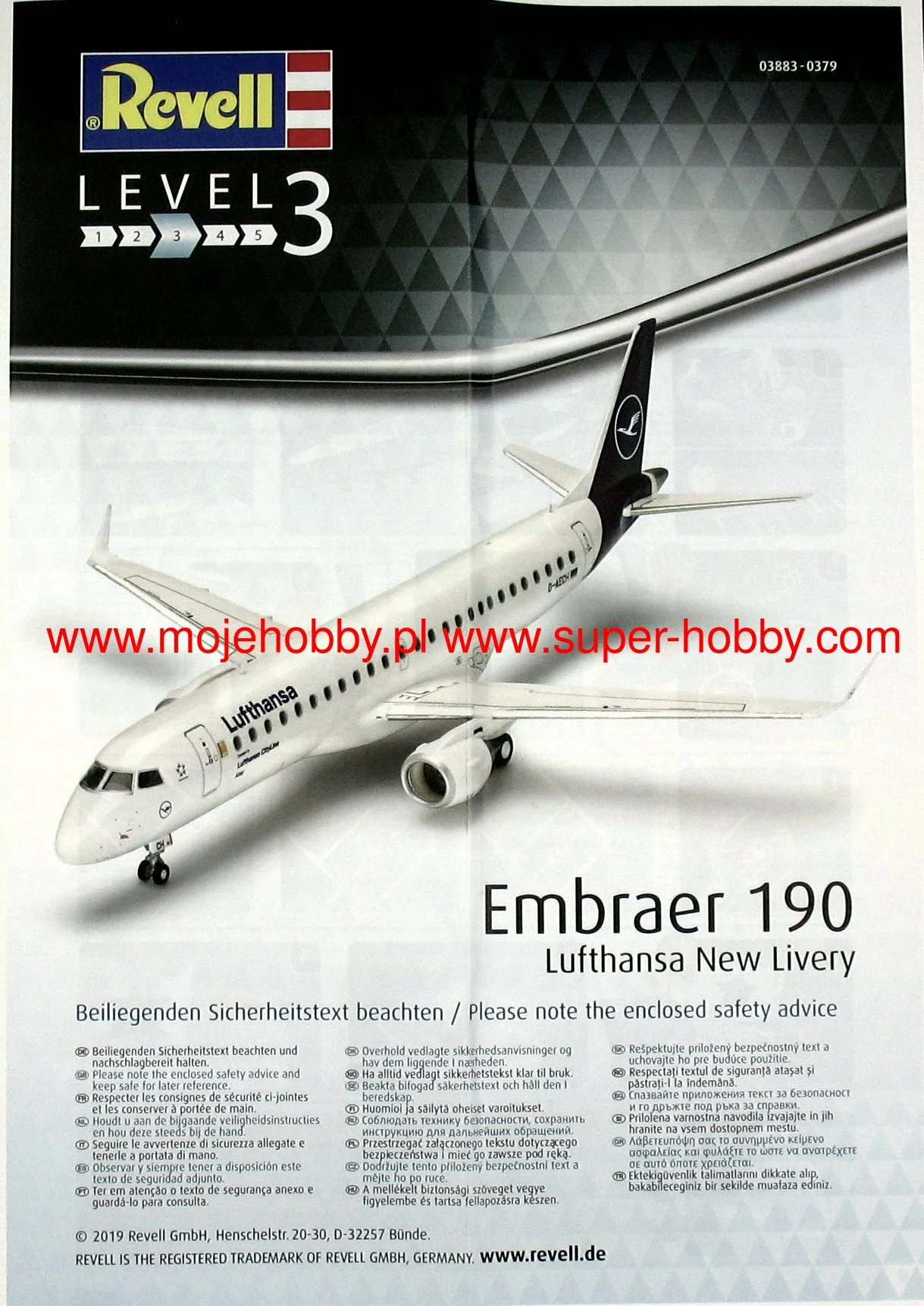 Revell 03883 Embraer 190 Lufthansa "New Livery" 7 Revell 03883 Embraer 190 Lufthansa "New Livery" - Image 7