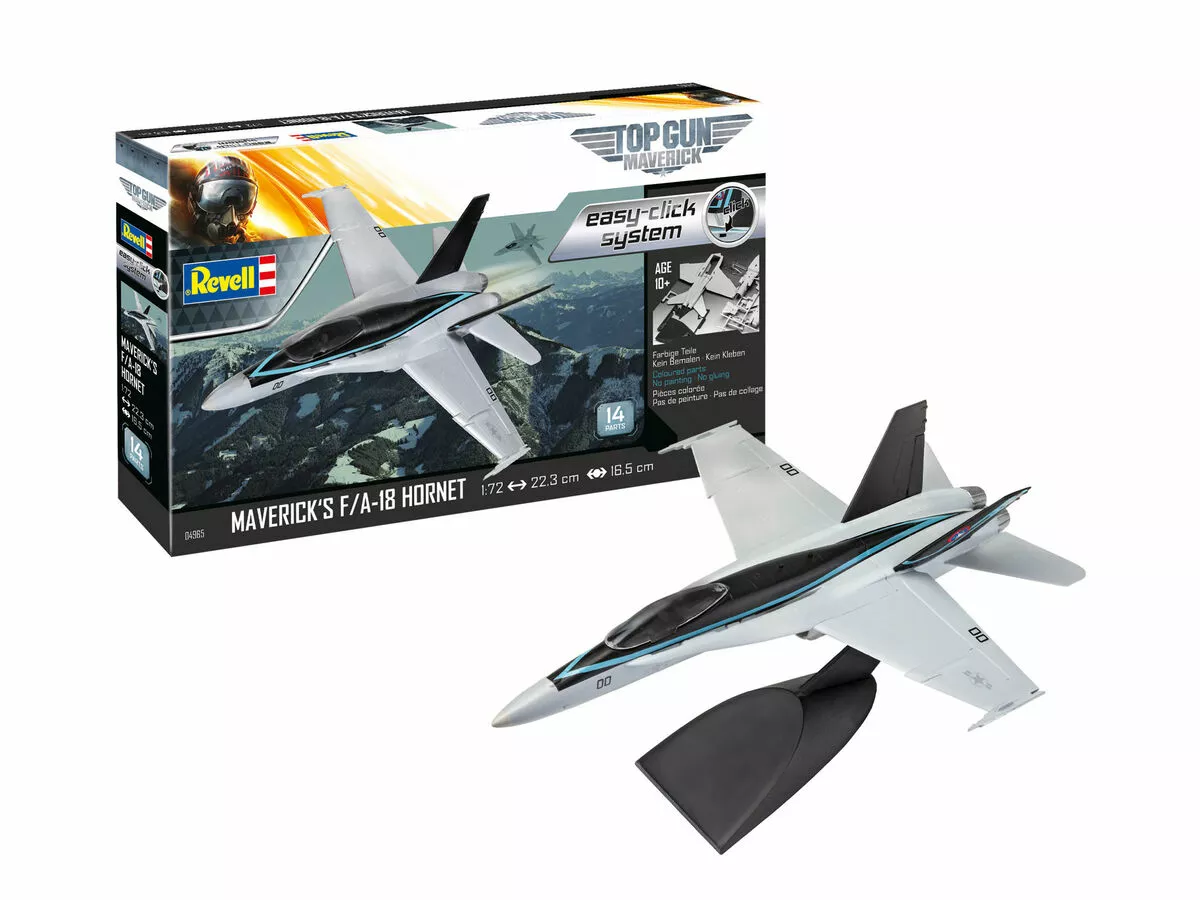 Revell 04965 Maverick's F/A-18 Hornet ‘Top Gun: Maverick’ Easy-click System 1 Revell 04965 Maverick's F/A-18 Hornet ‘Top Gun: Maverick’ Easy-click System