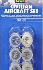 RVG39072 - Aqua Color Acrylic Set Civilian Aircraft (6) By REVELL GERMANY @ Great Hobbies